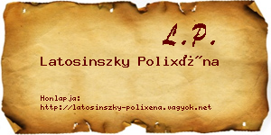 Latosinszky Polixéna névjegykártya